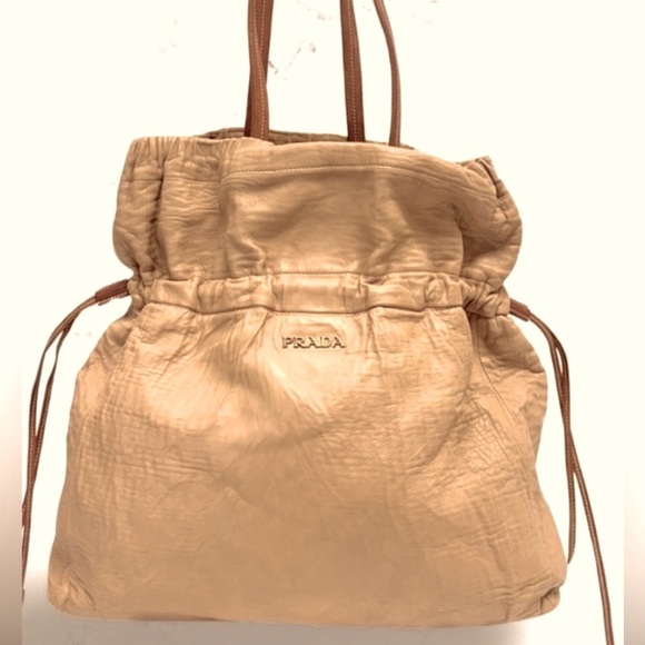 Prada Nappa Leather Drawstring Tote w/COA - Picture 1 of 10